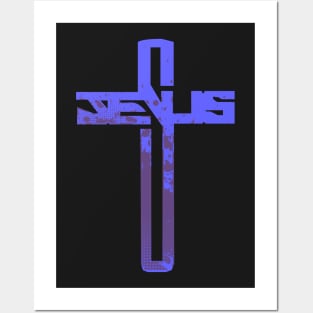 Purple Jesus Cross Posters and Art